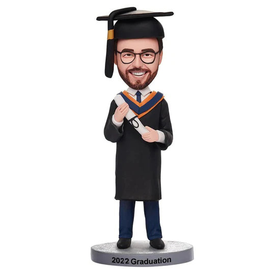 Graduation Man Custom Bobblehead With Engraved Text